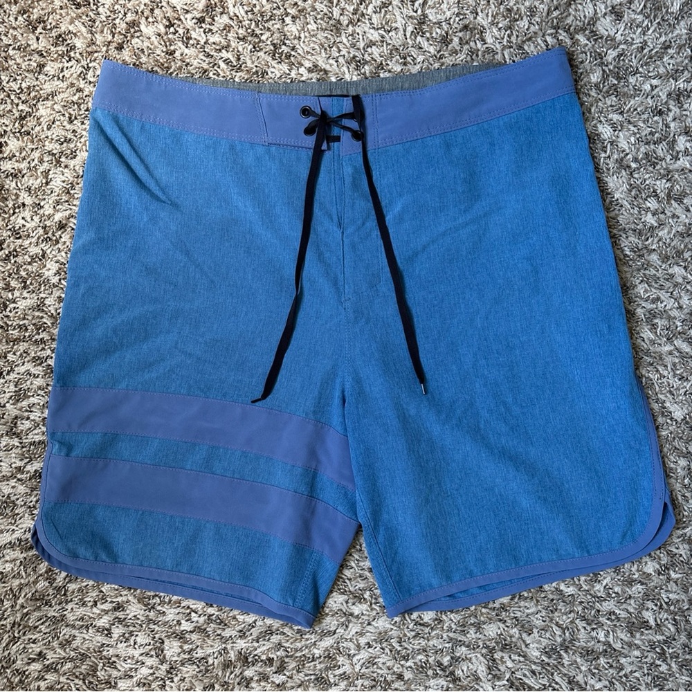 Hurley Blue Swim Board Shorts with Contrast Stripes
